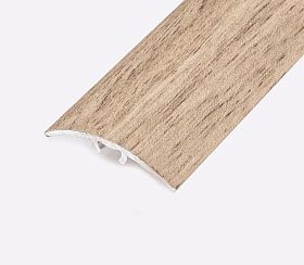 Порог (стык) Русский профиль  разноуровневый ламинированный с дюб, 30*2700 мм, Орех светлый